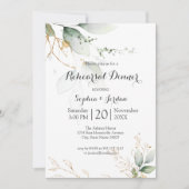 Groene bloemen gouden folie bladeren oefenavond di kaart (Voorkant)