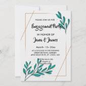 Groene bloemen gouden folie bladeren Trouwdag Kaart (Voorkant)