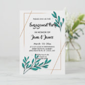 Groene bloemen gouden folie bladeren Trouwdag Kaart (Staand voorkant)