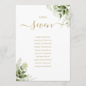 Groene Bloemen Gouden Zitplaats Plan Tafel Nummer (Voorkant)