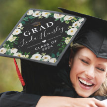 Groene Bloemen Graduatiehoofddeksel Topper