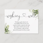 Groene Bloemen Hart Script Wensput Bruiloft Informatiekaartje (Voorkant)