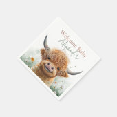 Groene bloemen Highland koe welkom feest servetten (Hoek)