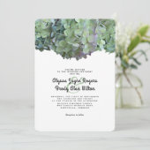 Groene Bloemen Hortensia Huwelijksuitnodiging Kaart (Staand voorkant)