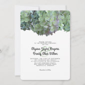 Groene Bloemen Hortensia Huwelijksuitnodiging Kaart (Voorkant)