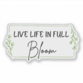 Groene Bloemen Inspirerend Vinyl Sticker (Voorkant)