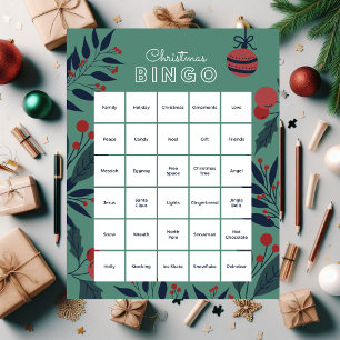 Groene Bloemen Kerstmis Bingo Jigsaw Puzzel