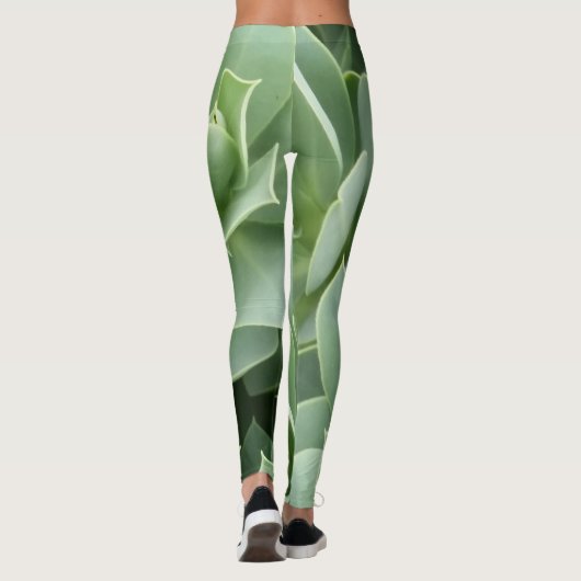 Groene bloemen leggings (Achterkant)