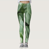 Groene bloemen leggings (Voorkant)