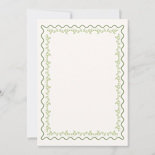  Groene Bloemen Lijst bruiloft Save the date (Achterkant)