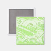 groene bloemen magneet (Voorkant / Achterkant)