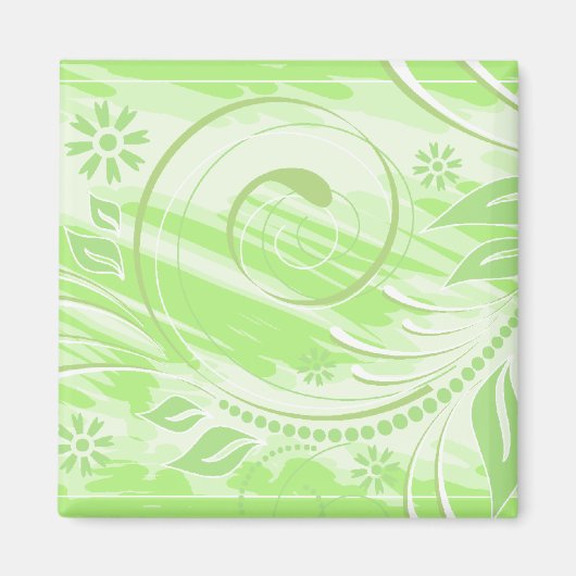 groene bloemen magneet (Voorkant)