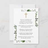 Groene Bloemen Memorial begrafenis gebed foto kaar (Achterkant)