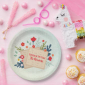 Groene bloemen met Matzah Passover Seder Papieren Bordje (Feest)