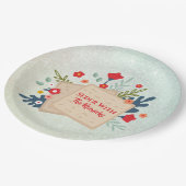 Groene bloemen met Matzah Passover Seder Papieren Bordje (Gekanteld)
