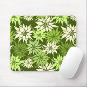 Groene bloemen Mousepad Muismat (Met muis)