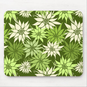 Groene bloemen Mousepad Muismat
