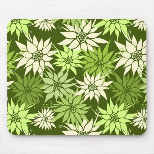 Groene bloemen Mousepad Muismat (Voorkant)