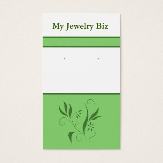 Groene Bloemen Oorbel Kaarten Visitekaartje (Voorkant)