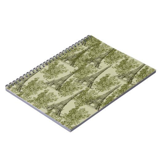 Groene Bloemen Parijs Eiffeltoren Notitieboek (Linkerzijde)