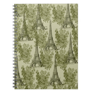 Groene Bloemen Parijs Eiffeltoren Notitieboek