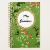 Groene Bloemen Patroon Persoonlijke Planner (Voorkant)