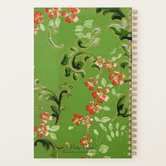Groene Bloemen Patroon Persoonlijke Planner (Achterkant)