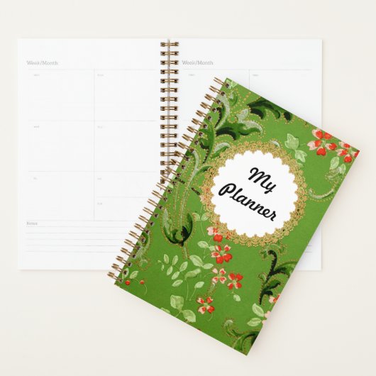 Groene Bloemen Patroon Persoonlijke Planner (Display)