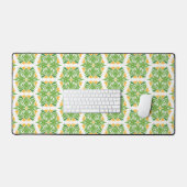 Groene bloemen, patroon van bloemen, bloempatroon bureaumat (Keyboard & Muis)