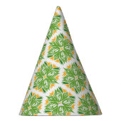 Groene bloemen, patroon van bloemen, bloempatroon feesthoedjes (Rechts)