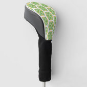 Groene bloemen, patroon van bloemen, bloempatroon golfheadcover (Schuin)