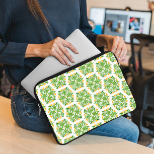 Groene bloemen, patroon van bloemen, bloempatroon laptop sleeve
