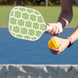 Groene bloemen, patroon van bloemen, bloempatroon pickleball paddle