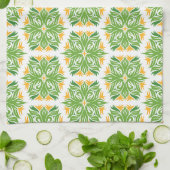 Groene bloemen, patroon van bloemen, bloempatroon theedoek (Gevouwen)