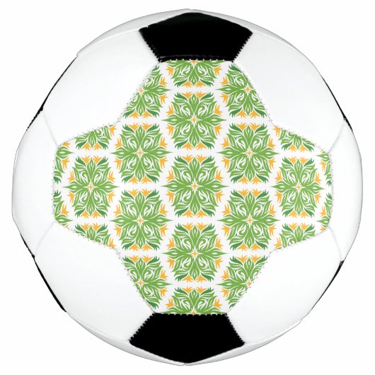 Groene bloemen, patroon van bloemen, bloempatroon voetbal (Voorkant)
