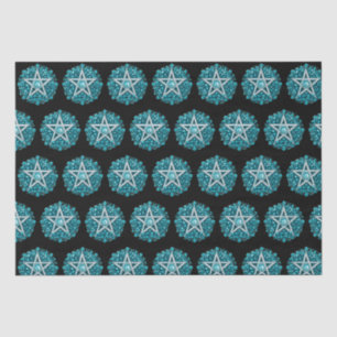 Groene Bloemen Pentagram Witch Zwart Halloween Tissuepapier