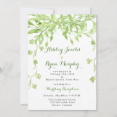 Groene Bloemen Post Bruiloftsreceptie Alleen Kaart (Voorkant)