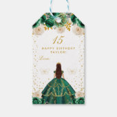 Groene Bloemen Prinses Gelukkige Verjaardag Cadeaulabel (Voorkant)