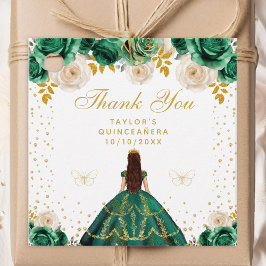 Groene Bloemen Prinses Quinceañera Bedankjes Labels