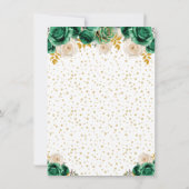 Groene Bloemen Prinses Quinceañera Bedankkaart (Achterkant)