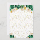 Groene Bloemen Prinses Quinceañera Kaart (Achterkant)