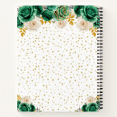 Groene Bloemen Prinses Quinceañera Notitieboek (Achterkant)