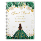 Groene Bloemen Prinses Quinceañera Notitieboek (Voorkant)