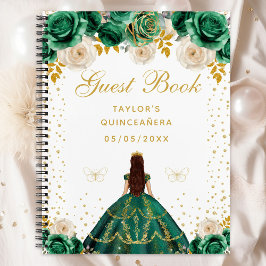 Groene Bloemen Prinses Quinceañera Notitieboek