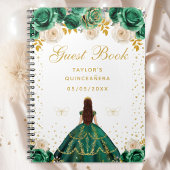 Groene Bloemen Prinses Quinceañera Notitieboek