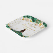 Groene Bloemen Prinses Quinceañera Papieren Bordje (Gebogen)