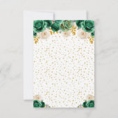 Groene Bloemen Prinses Quinceañera RSVP Kaartje (Achterkant)