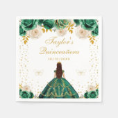 Groene Bloemen Prinses Quinceañera Servet (Voorkant)