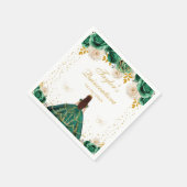Groene Bloemen Prinses Quinceañera Servet (Hoek)