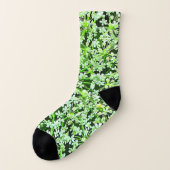 Groene Bloemen Queen Annes Kant Pattern Sokken (Links - buitenkant)